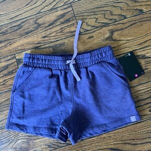 Purple Athletic Shorts with Elastic Waistband